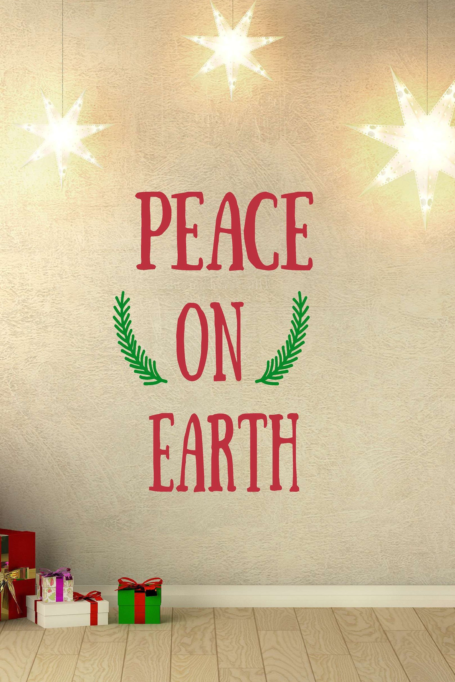 Christmas Wall Decal Peace on Earth Decal Holiday Decal  Etsy