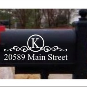 Reflective Circle Monogram House Numbers Mailbox Decals Address Sign Front Door Decor New Home Gift Mail      Vinyl Decal