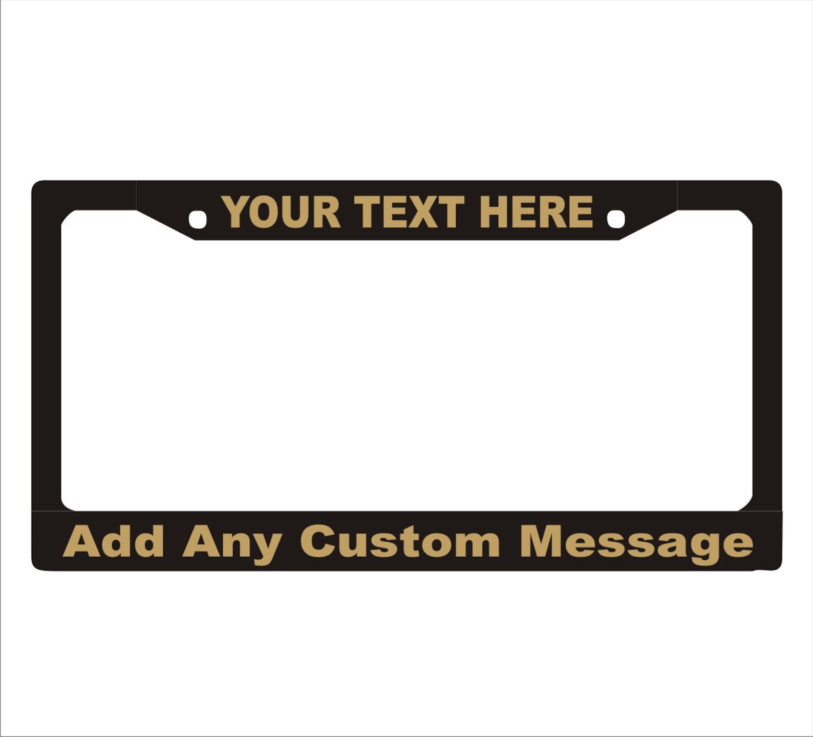 Metallic Gold Text Custom License Plate Frame Custom License Etsy