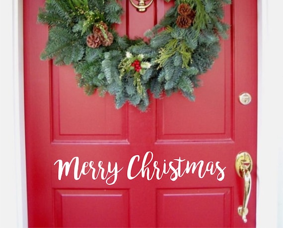 Merry Christmas Door Decal | BroMC |  Christmas Wall Decal  | Holiday Decal | Christmas Decal | Christmas Vinyl Decal | Christmas Decoration