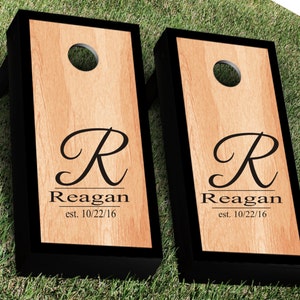 Custom Cornhole Decal, Wedding Decals Custom Wedding Signs  Wedding Monogram Decal Cornhole Decal  Family Name Decal Corn hole