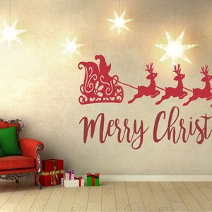 Christmas Decal | Santa Decal | Reindeer Decal | Holiday Decal |  Christmas Vinyl Decal | Christmas Decoration