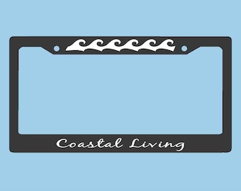 Coastal Living License Plate Frame | Auto Plate Frame | Beach License Plate Holder |  | LPST Car Accessories License Plate Art