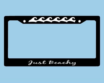Just Beachy License Plate Frame | Auto Plate Frame | Beach License Plate Holder |  | LPST Car Accessories License Plate Art