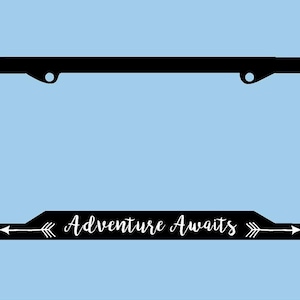 Adventure Awaits License Plate Frame | Mountains License Plate Frame | Car Accessories License Plate Art