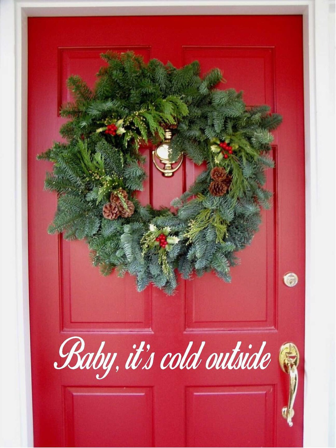 Baby Its Cold Outside Door Decal Christmas Wall Decal - Etsy