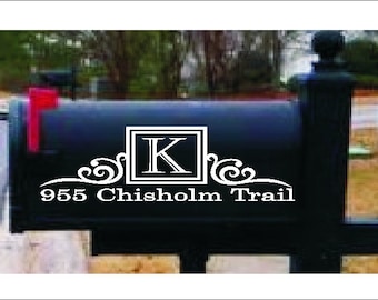 Reflective Square Monogram House Numbers Mailbox Decals Address Sign Front Door Decor New Home Gift Mail  Vinyl Decal