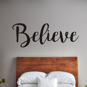 Vinyl Wall Art Believe Vinyl Decal | Inspirational Decal | Wall Quote Decal | Brom