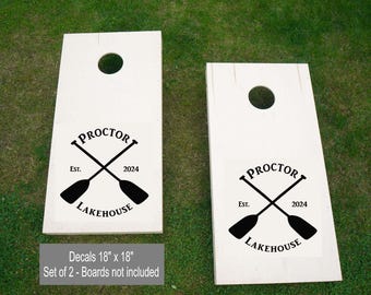 Custom Cornhole Decal, Wedding Decals Wedding Signs  Family Lakehouse  Wedding Games Corn Hole Decal Monogram Decal Corn hole Decal