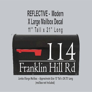 Reflective Extra Large Modern House Numbers Mailbox Decals Address Sign Front Door Decor New Home Gift Mail  11 x 21&quot;Vinyl Decal