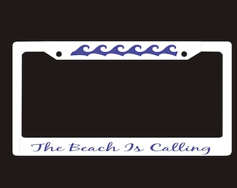The Beach is Calling License Plate Frame |  License Plate | Auto Plate Frame | Beach License Plate Holder |   Car Accessories