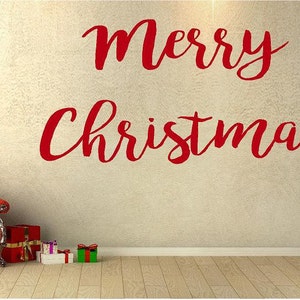 Merry Christmas Decal | BroMC | Handwritten Christmas Wall Decal  | Holiday Decal |  Christmas Vinyl Decal | Christmas Decoraction