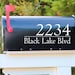 Modern House Numbers Mailbox Decals Address Sign Front Door Decor New Home Gift Mail Vinyl decal 