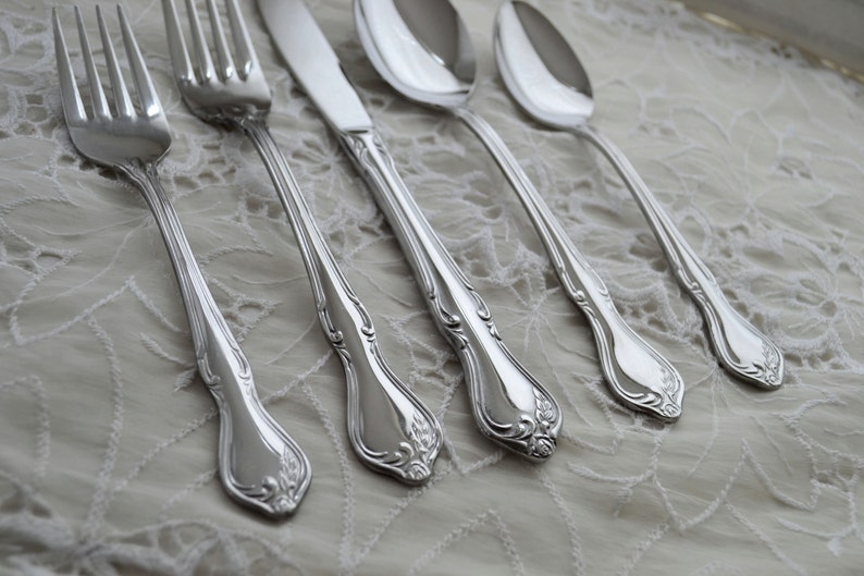 Vintage Reed & Barton Select Stainless Flatware Set ROSE QUEEN Etsy