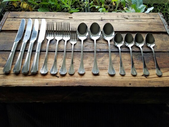 Vintage Mixed Lot Of Stainless Pottery Barn Camryn Flatware Etsy