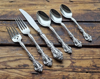 Vintage Oneida MICHELANGELO 12 Place Settings + 12 Extra Teaspoons Cube Flatware Stainless Silverware 72pc Set Lot