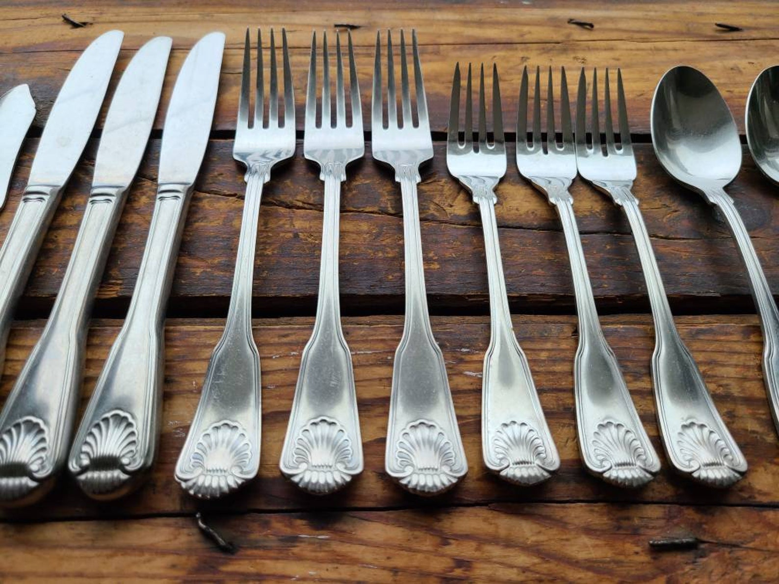 Vintage Towle LONDON SHELL 18/8 Stainless Steel 17Pc Flatware Etsy