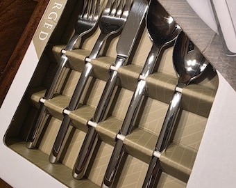 Mikasa ZENA Modern Stainless Flatware Set New in Box 45pc Service for 8 plus Servers