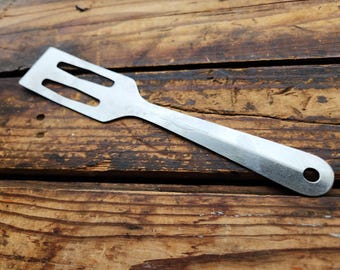 Vintage Stainless Steel JAPAN Cooking Utensil Slotted Shorter Handle Spatula Pancake Flipper Retro Short Server Tool