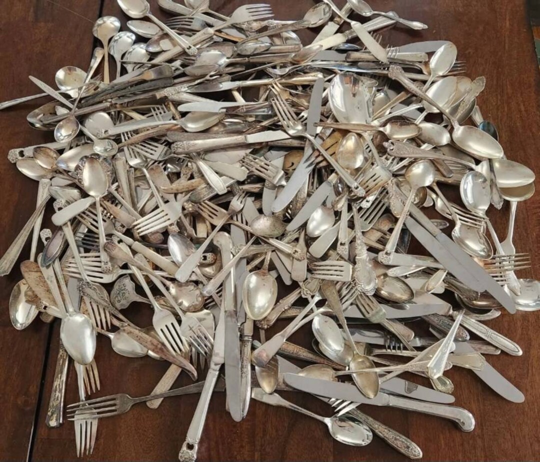 Vintage Antique Old Silverplate Flatware Silverware Craft Etsy