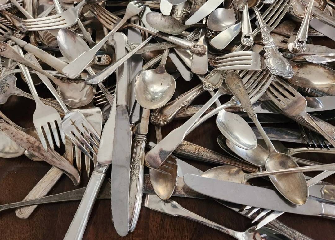 Vintage Antique Old Silverplate Flatware Silverware Craft Etsy