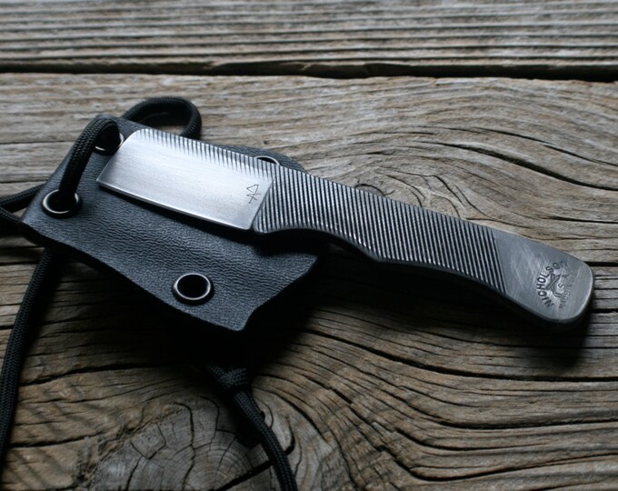 Custom EDC Mini Cleaver Upcycled File Neck Knife W/ Kydex Etsy