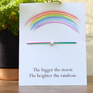 Rainbow bracelet, positivity gift, gift bracelet, gift for friend, mental health gift, friend gift, star bracelet, rainbow gift, stay strong image 1