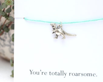 Dinosaur bracelet, dinosaur gift, T-Rex bracelet, T-Rex jewellery, teen gift, birthday gift, gift for friend, dinosaur lover gift