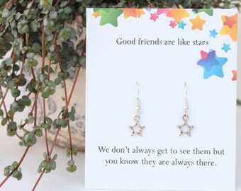 Silver star earrings, small earrings, gift for friend, gift for her, star jewellery, birthday gift, simple silver earrings, gift for mum