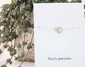 Paw print bracelet, dog bracelet, dog mum gift, dog paw bracelet, dog owner gift, dog lover gift, birthday gift, silver dog bracelet