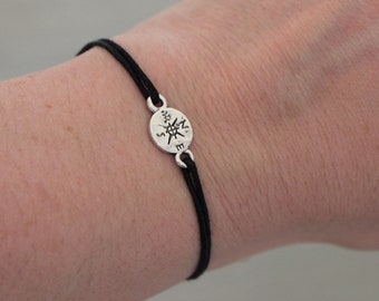 Adjustable Compass Cord Bracelet | Unisex Travel Gift