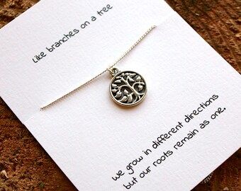 Tree of life necklace, silver tree necklace, family tree, family jewelry, tree of life pendant, tree pendant, gift for mum, gift for sister