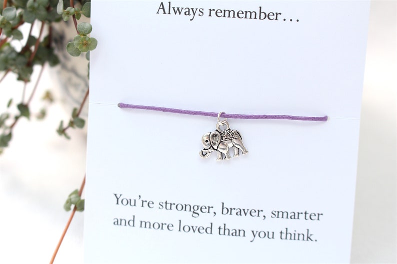 Elephant bracelet, gift for friend, mental health gift, friendship bracelet, best friend, string bracelet, cord bracelet, birthday gift image 5