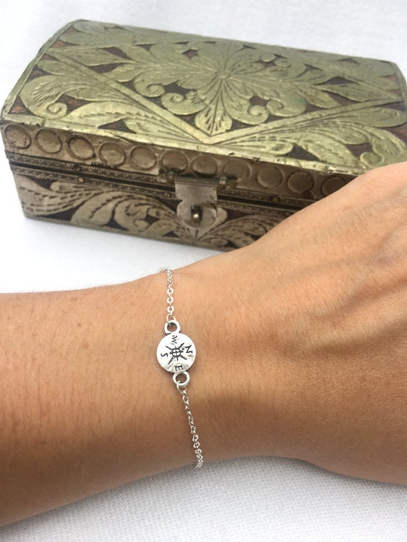 Silver Compass Bracelet