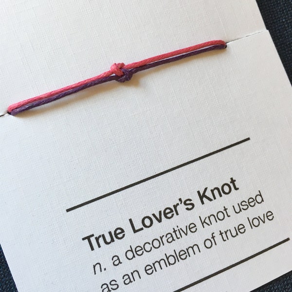 Anniversary bracelet, Valentines gift, love knot bracelet, gift for couple, cotton anniversary gift, unisex bracelet, 2nd anniversary gift