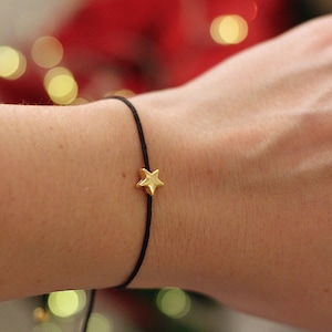 Star bracelet, gift for friend, string bracelet, gold star bracelet, silver star bracelet, star charm, friendship bracelet, charm bracelet image 1