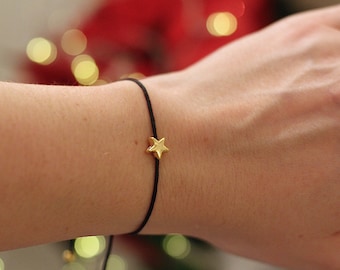 Star bracelet, gift for friend, string bracelet, gold star bracelet, silver star bracelet, star charm, friendship bracelet, charm bracelet