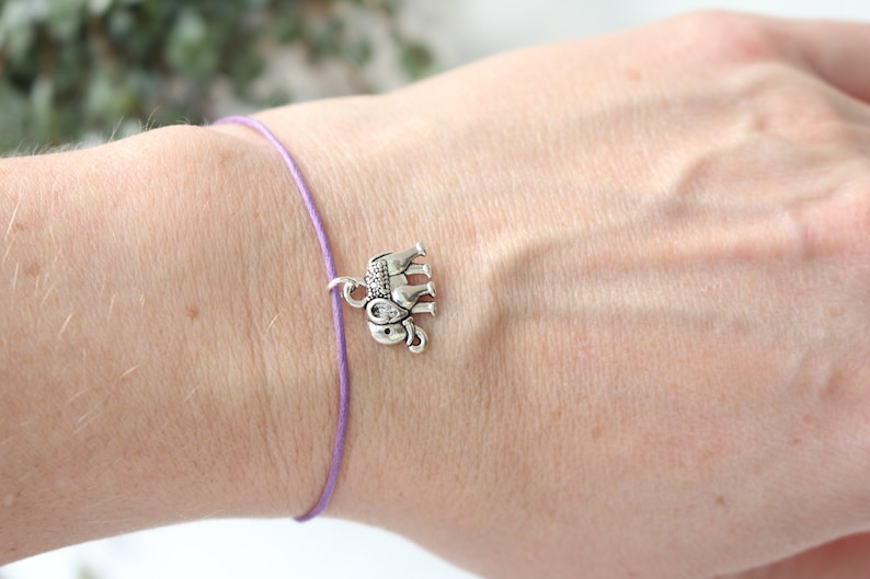 Elephant bracelet, gift for friend, mental health gift, friendship bracelet, best friend, string bracelet, cord bracelet, birthday gift image 2