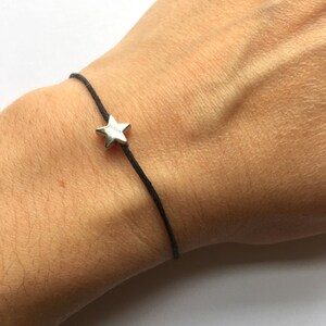 Star bracelet, gift for friend, string bracelet, gold star bracelet, silver star bracelet, star charm, friendship bracelet, charm bracelet image 2