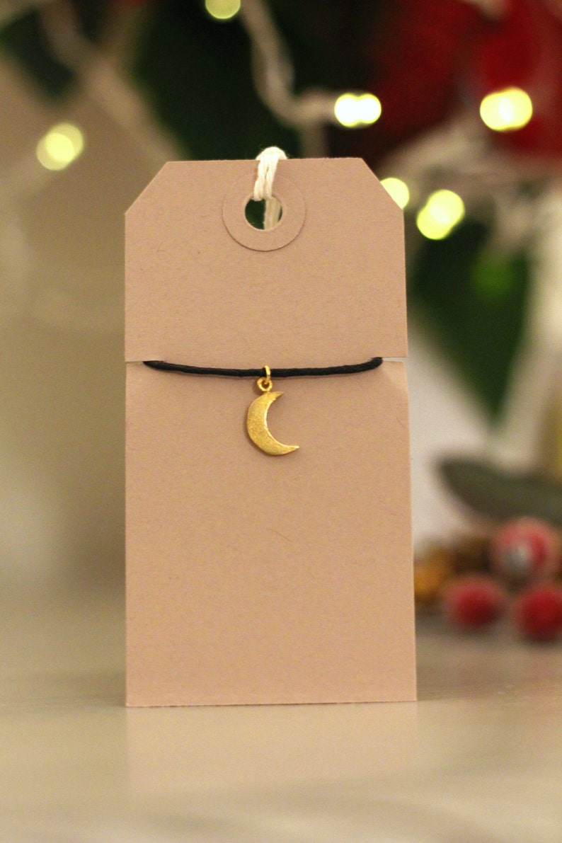 Gold or Silver Moon Bracelet Cord Bracelet Unisex Friendship Bracelet