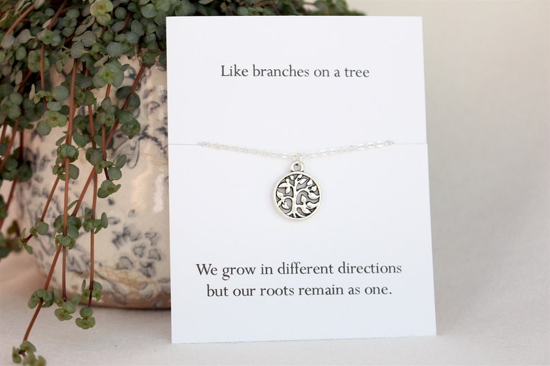 Tree of life necklace, mothers day gift, family necklace, tree necklace, family tree, family jewelry, gift for mum, gift for sister, image 1