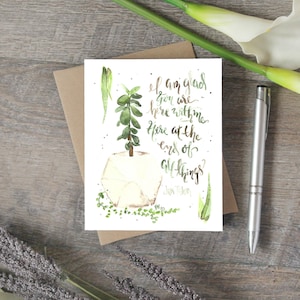 Tolkien LOTR Citation aquarelle, citation de livre, carte d’amitié, peinture succulente, carte de note vierge à l’intérieur avec enveloppe