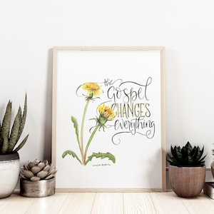 Watercolor Dandelion Art Print: The Gospel Changes Everything