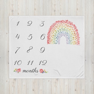 Baby Milestone Maanden Rainbow Throw Blanket