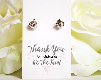 Love Knot earrings | Knot Earrings | Bridesmaid Gifts | Bridesmaid Jewelry | Love Knot Studs | Thank you for helping us tie the knot