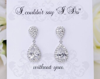 Bridesmaid Gifts | Bridal Earrings | Wedding Jewelry | Bridesmaid Proposal | Bridesmaid Earrings | Teardrop Earrings