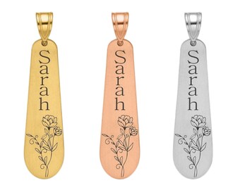 Personalized Birth Flower Pendant Custom Birth Month Flower Name Jewelry Minimalist Birthflower Charm Meaningful Gifts for Her Birthday