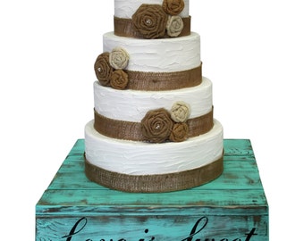 Aqua Blue Wedding Country Rustic Wedding Solid Wood Cake Cupcake Stand Beach Wedding Cake Stand Candy Bar