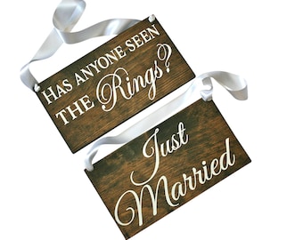 Has Anyone Seen the Rings Sign | Ring Bearer Sign | Wedding Sign | Wedding Ceremony | Here Comes the bride Sign | Weddings | Custom Signs