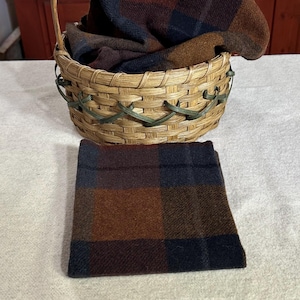 Harvest Plaid, Dark Blue, Rust, Gold & Black Plaid, Mill Dyed Wool Fabric for Rug Hooking, Applique, Penny Rugs, Fiber Arts, Fat 1/4 Yd W682